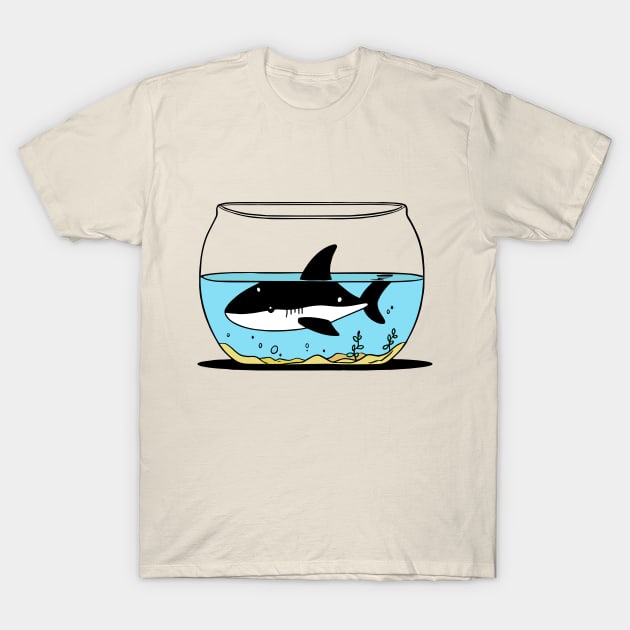 A shark in a fishbowl T-Shirt by AO01